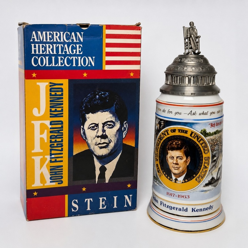 NIB John F. Kennedy American Heritage Collection Beer Stein with COA